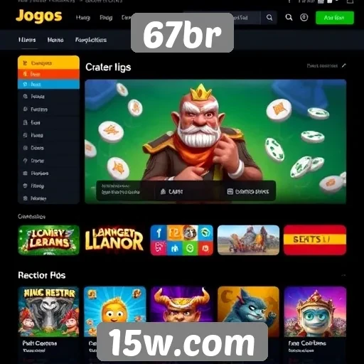 Análise da interface do site de jogos 67br