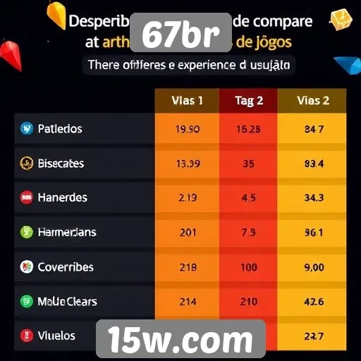 Comparação entre 67br e outros sites de jogos